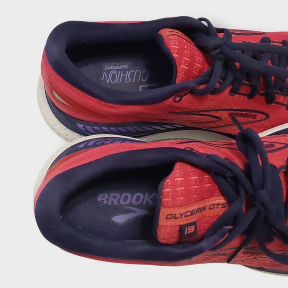 Brooks Glycerin GTS 19 Womens Sz 10 Medium Mesh Pink Blue Athletic Running Shoes - Picture 11 of 15